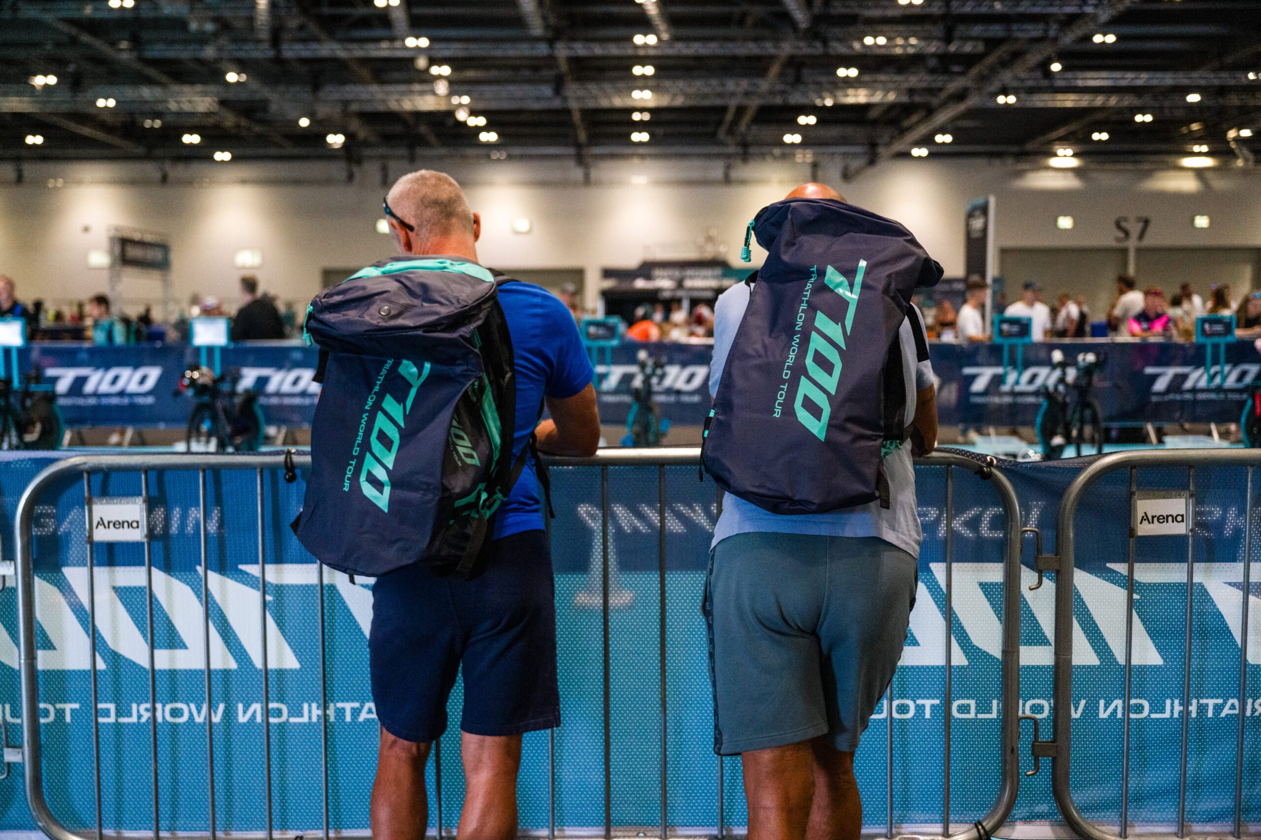 Spectators watch on at the London T100 Triathlon