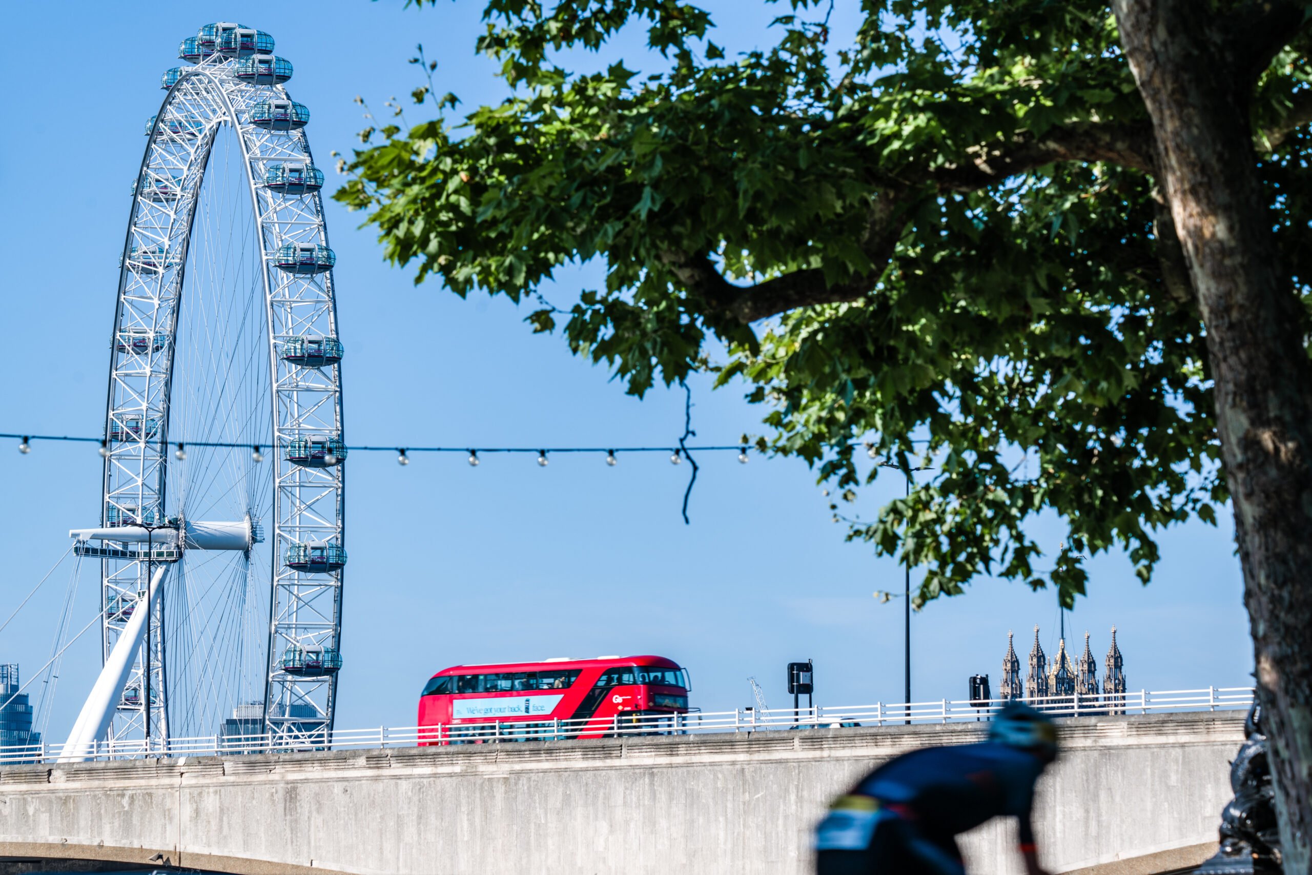 View towards the London eye during the London T100 Triathlon