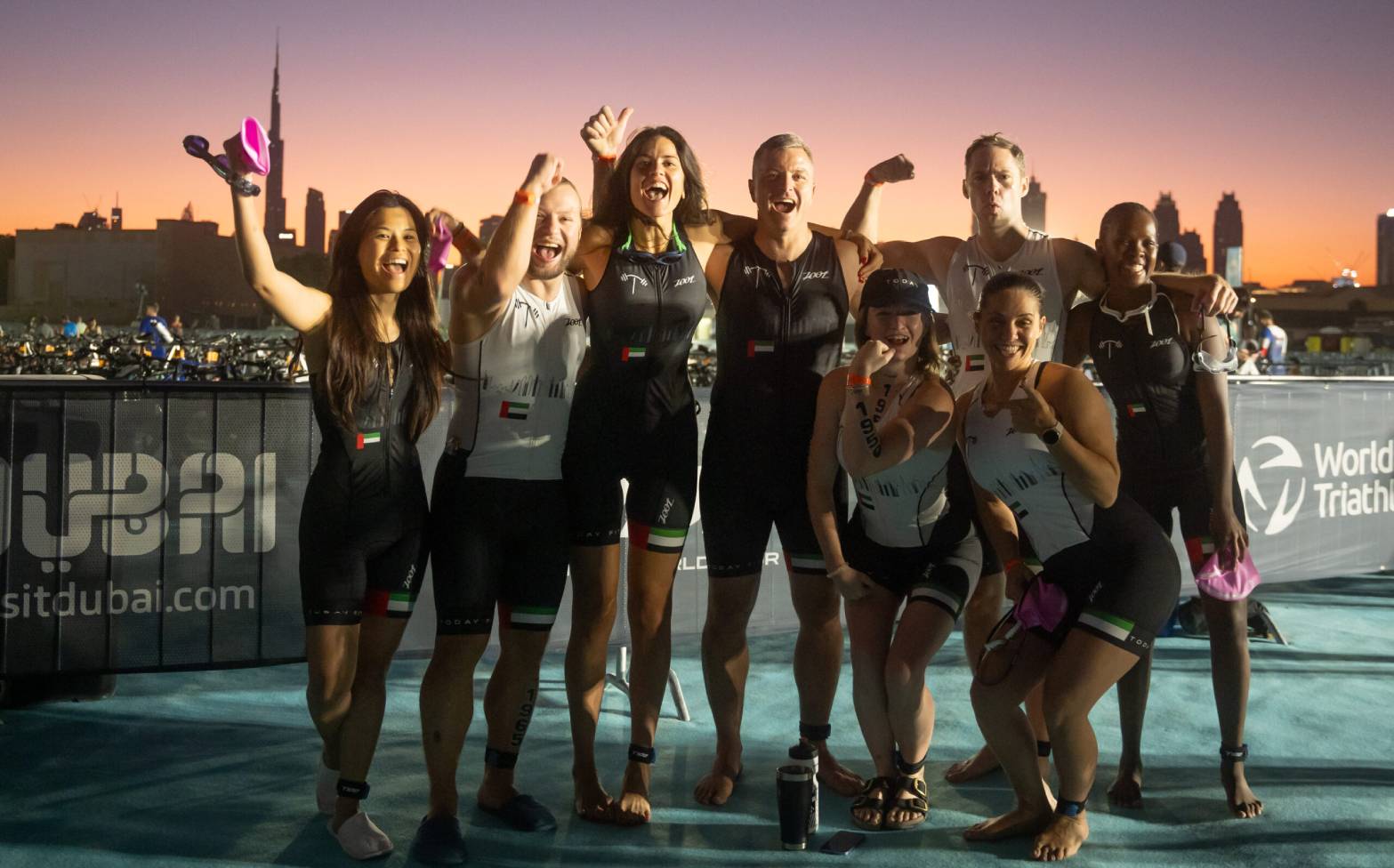 Triathletes get ready for the Dubai T100 Triathlon
