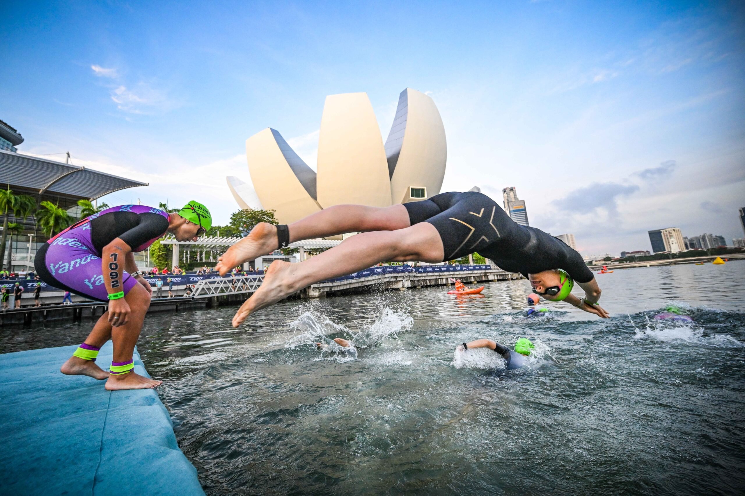 Singapore on the 6th April 2025 for the Singapore T100 age group race at Marina Bay Sands, Singapore